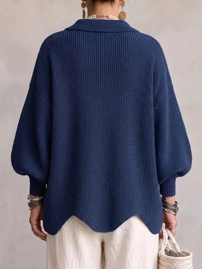 Victoire | Oversized Vest met Goudkleurige Knopen