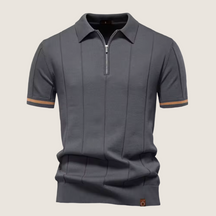 Monarch slim-fit heren polo met rits – Minimalistische stijl en comfort voor elke gelegenheid