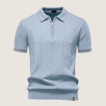 Monarch slim-fit heren polo met rits – Minimalistische stijl en comfort voor elke gelegenheid