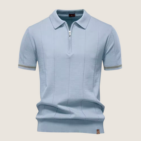 Monarch slim-fit heren polo met rits – Minimalistische stijl en comfort voor elke gelegenheid