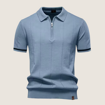 Monarch slim-fit heren polo met rits – Minimalistische stijl en comfort voor elke gelegenheid