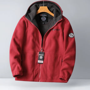 UrbanFleece™ Herenjas met Capuchon – Geborduurde Winter Hoodie-Jas