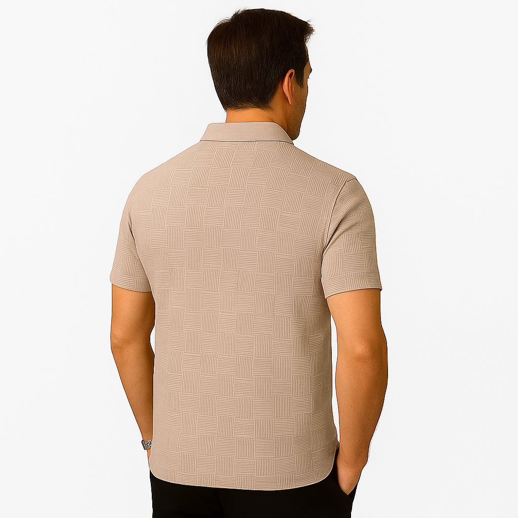 Monarch heren overhemd met geometrische print in gestructureerde stof