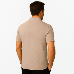 Monarch heren overhemd met geometrische print in gestructureerde stof