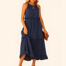 Monarch Noor lange jurk – Romantische elegantie met ruches