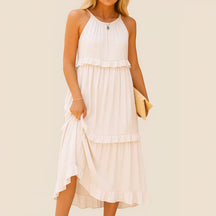 Monarch Noor lange jurk – Romantische elegantie met ruches