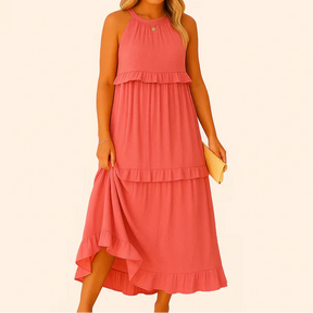 Monarch Noor lange jurk – Romantische elegantie met ruches