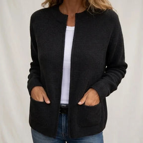 Colette | Warm gebreid vest met rits en zakken