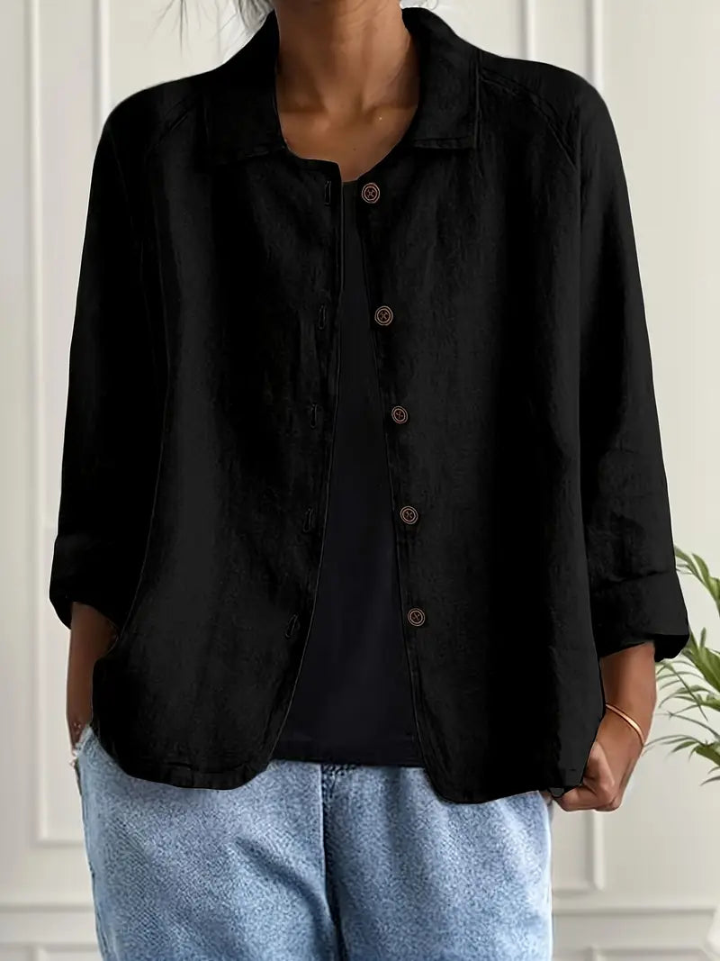 Chloe | Dames Casual Knoop Voorkant Lichtgewicht Jas