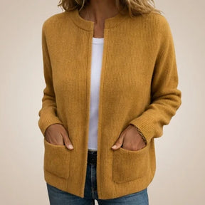 Colette | Warm gebreid vest met rits en zakken