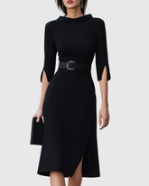 Catherine | Dames Midi Jurk Met Tailleband