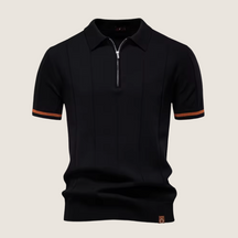 Monarch slim-fit heren polo met rits – Minimalistische stijl en comfort voor elke gelegenheid