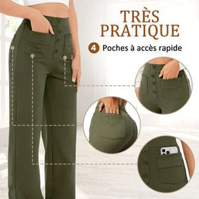 Monarch Wear - Casual Rechte Pantalon met Hoge Taille