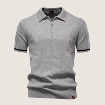 Monarch slim-fit heren polo met rits – Minimalistische stijl en comfort voor elke gelegenheid