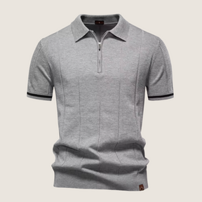 Monarch slim-fit heren polo met rits – Minimalistische stijl en comfort voor elke gelegenheid