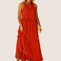 Monarch Noor lange jurk – Romantische elegantie met ruches