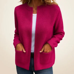 Colette | Warm gebreid vest met rits en zakken
