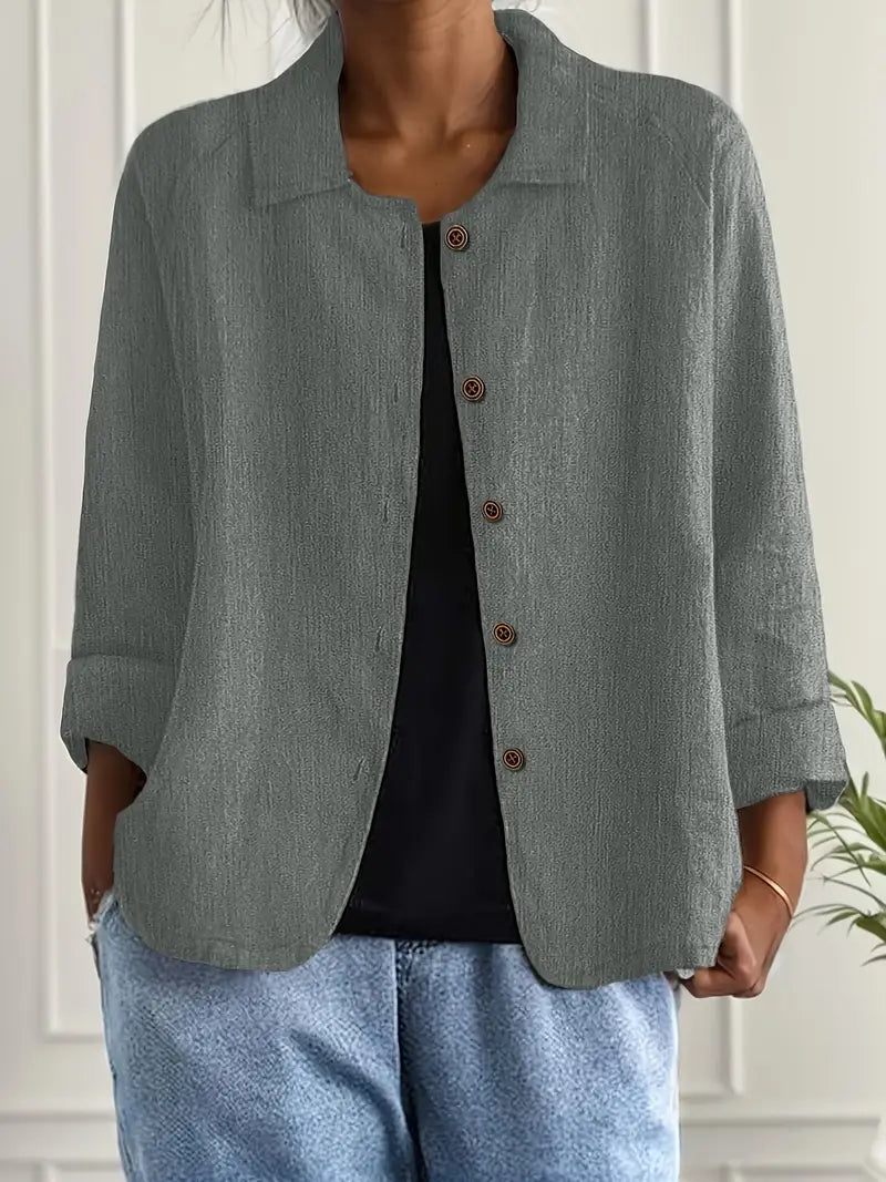 Chloe | Dames Casual Knoop Voorkant Lichtgewicht Jas