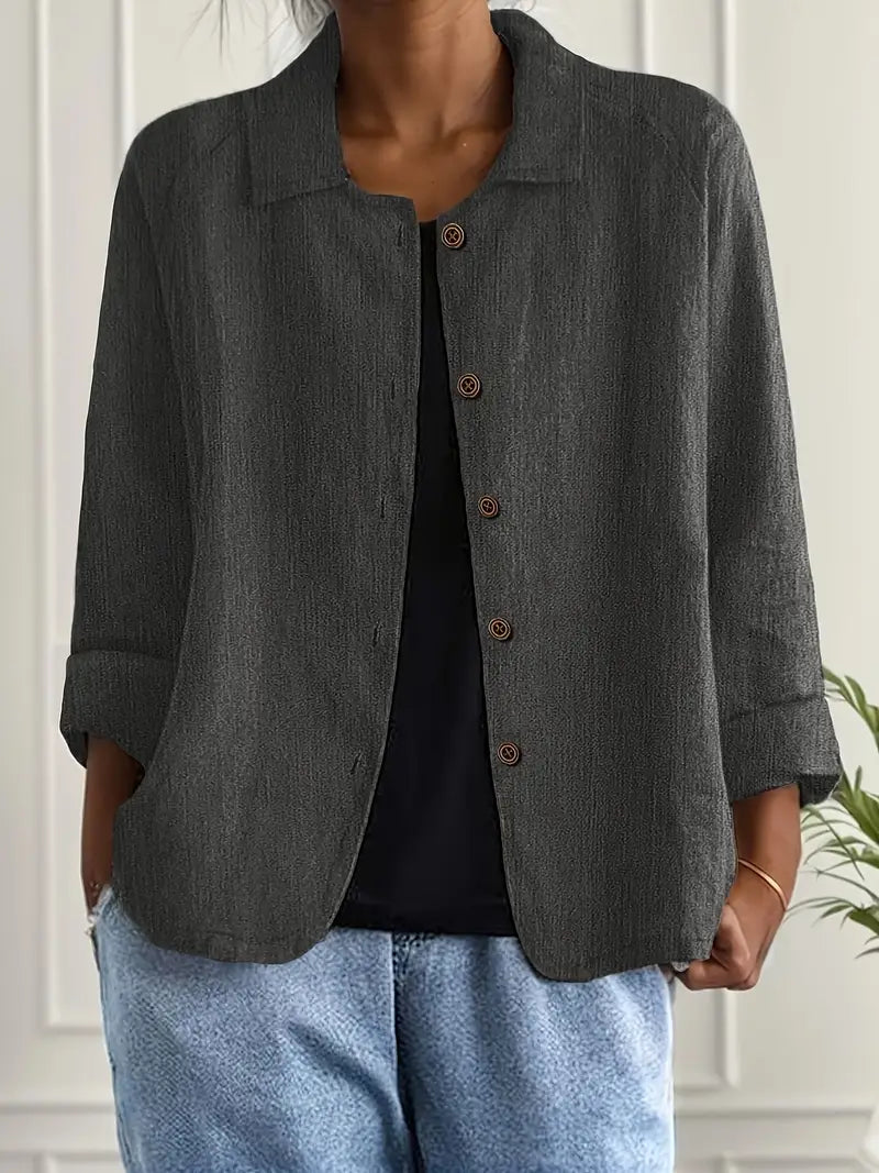 Chloe | Dames Casual Knoop Voorkant Lichtgewicht Jas