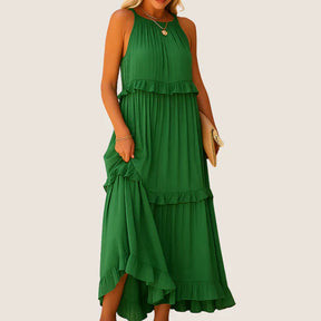 Monarch Noor lange jurk – Romantische elegantie met ruches