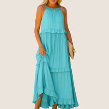 Monarch Noor lange jurk – Romantische elegantie met ruches