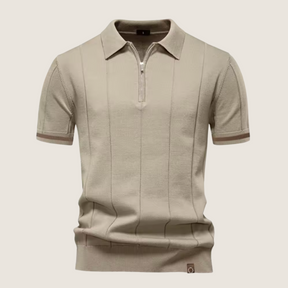 Monarch slim-fit heren polo met rits – Minimalistische stijl en comfort voor elke gelegenheid