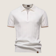 Monarch slim-fit heren polo met rits – Minimalistische stijl en comfort voor elke gelegenheid