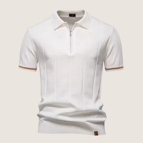 Monarch slim-fit heren polo met rits – Minimalistische stijl en comfort voor elke gelegenheid
