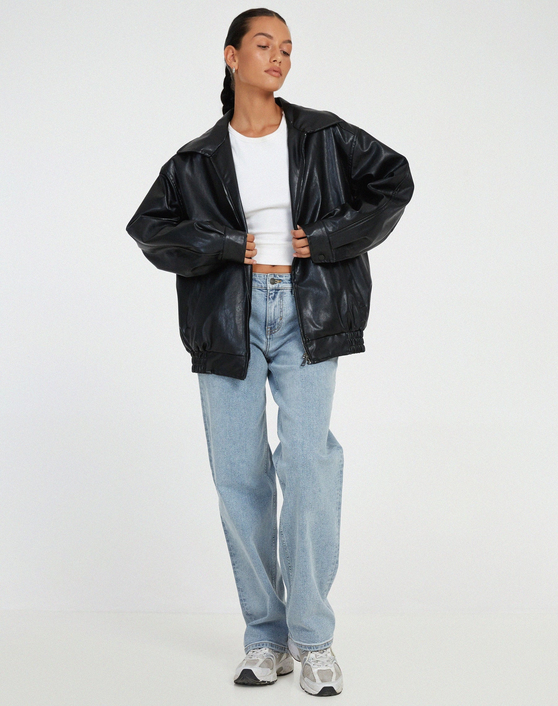 Sophia | Oversized PU-Leren Jas Dames – Modieuze Look, Hoogwaardig Kunstleer