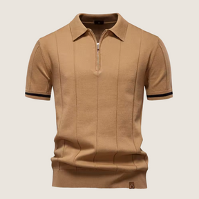 Monarch slim-fit heren polo met rits – Minimalistische stijl en comfort voor elke gelegenheid