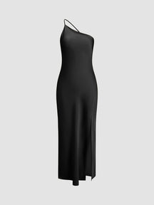 Katharina | Dames elegante mouwloze satijnen maxi-jurk met open rug