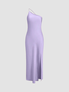 Katharina | Dames elegante mouwloze satijnen maxi-jurk met open rug