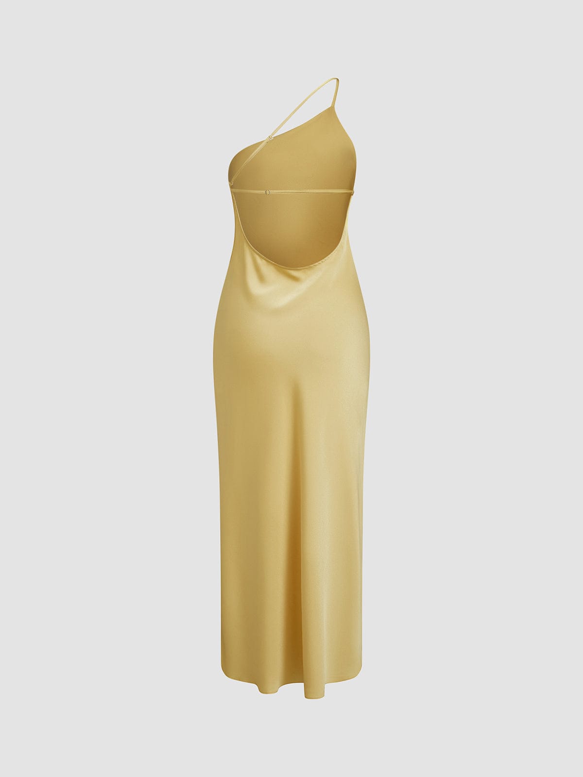 Katharina | Dames elegante mouwloze satijnen maxi-jurk met open rug