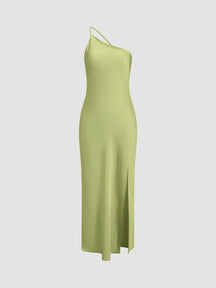 Katharina | Dames elegante mouwloze satijnen maxi-jurk met open rug
