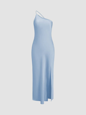 Katharina | Dames elegante mouwloze satijnen maxi-jurk met open rug