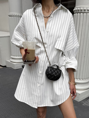 Aurelia | Dames oversized blousejurk met strepen en grote zakken