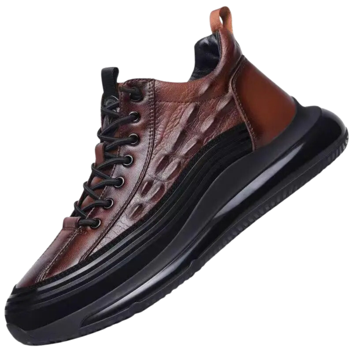 Chaussures de loisirs italiennes en crocodile imprimé avec coussin d'air pour hommes - Croc™