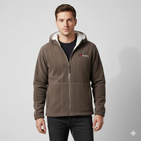 UrbanFleece™ Herenjas met Capuchon – Geborduurde Winter Hoodie-Jas