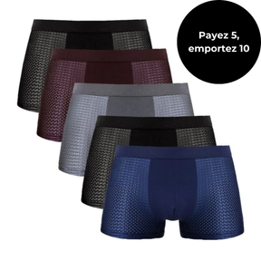 Kit de 10 Boxers en Fibre de Bambou [Payez 5, emportez 10]