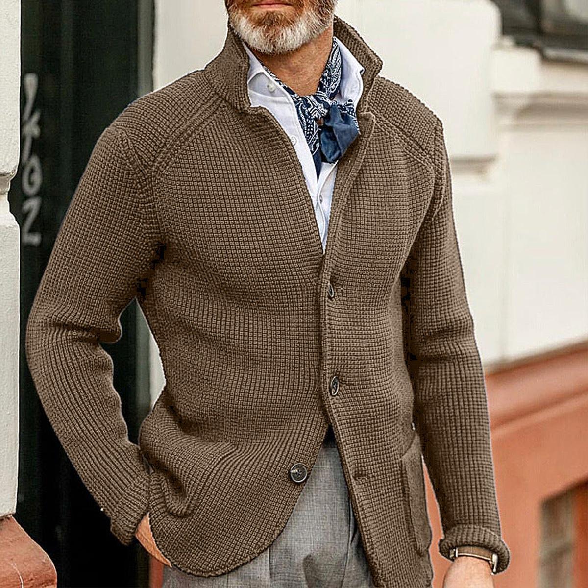 Gregory | Heren Casual Cardigan met Knopen en Textuur