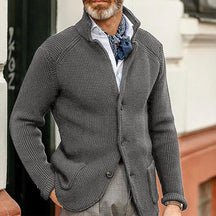 Gregory | Heren Casual Cardigan met Knopen en Textuur