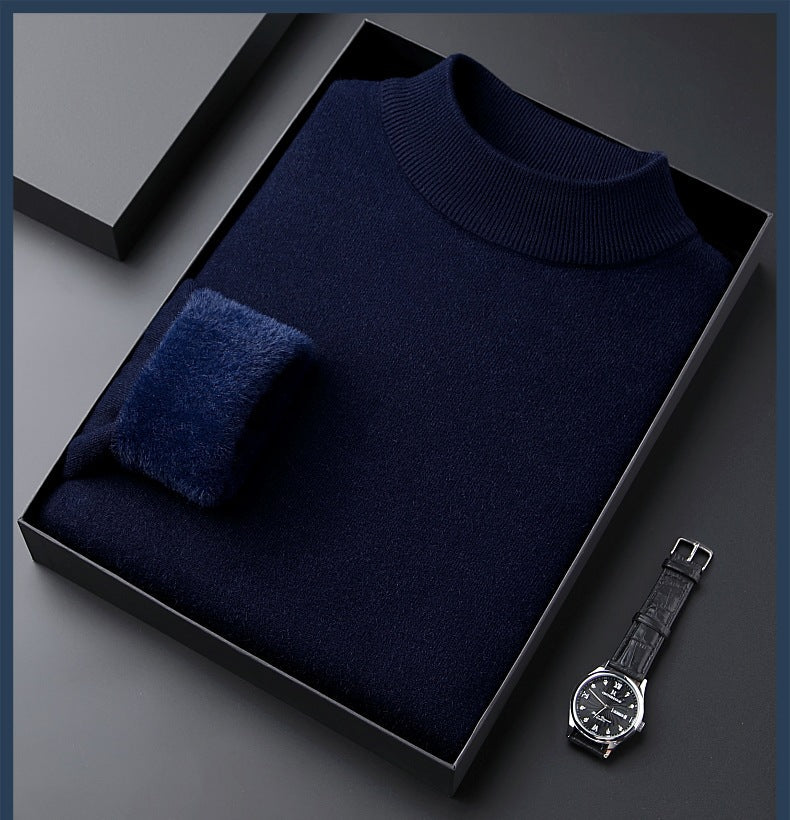 Monarch Wear - Dikke Kasjmiertrui voor Heren in Effen Kleur - Hoge Kwaliteit