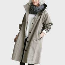 Mary | Dames Casual Capuchon Lange Lijn Knoop Jas