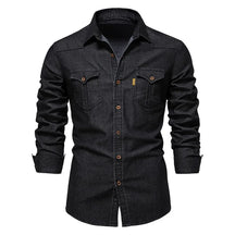 Denim Overhemd Heren met Knopen