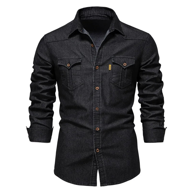 Oscar | Heren Denim Overhemd met Knopen