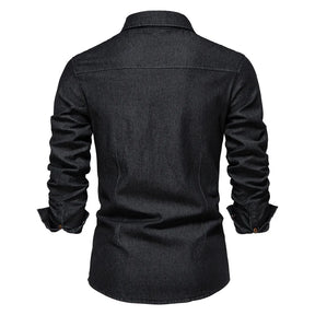 Denim Overhemd Heren met Knopen