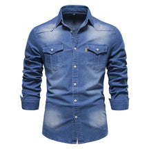 Denim Overhemd Heren met Knopen