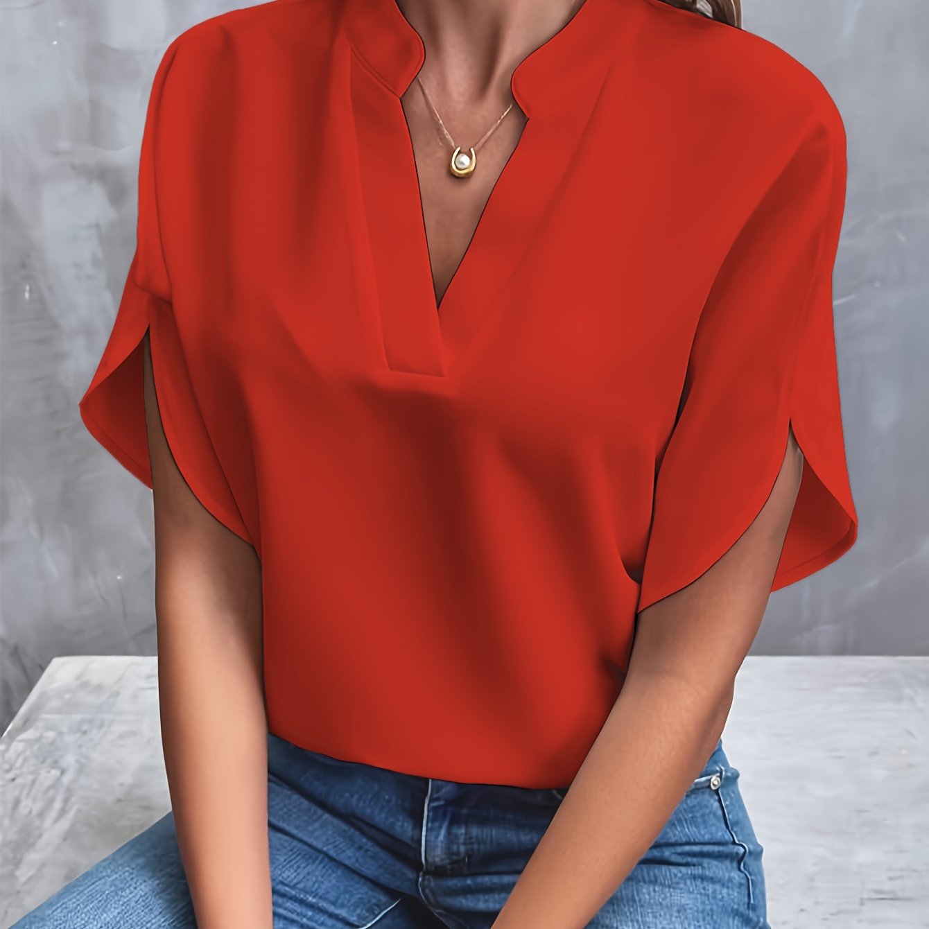 Lina | Dames lichtgewicht blouse met vloeiende stof en flatterende snit