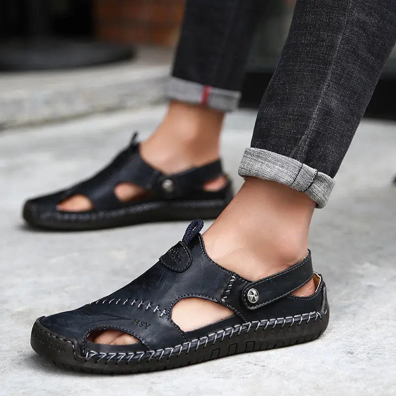 Sandales décontractées en cuir souple de haute qualité pour hommes - MonarchWay™