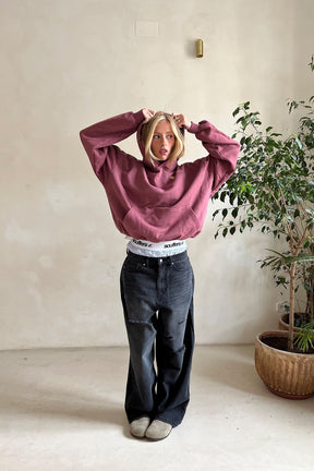 Nanda | Dames hoodie met ontspannen pasvorm en With love print